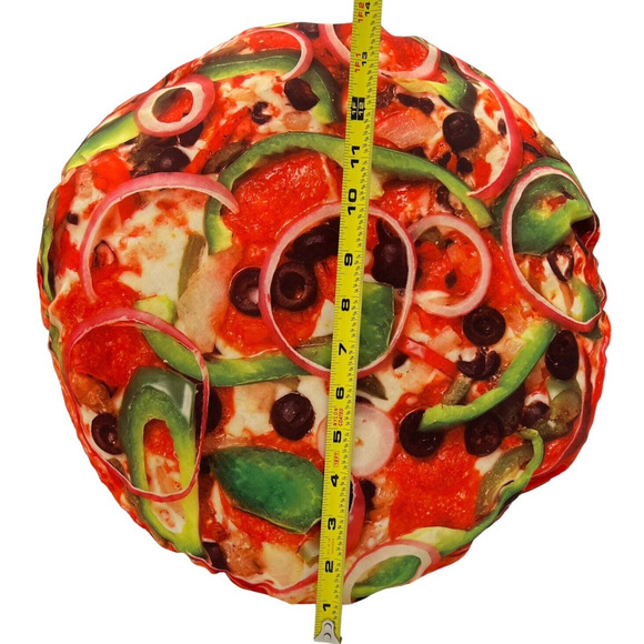Pizza Pillow Round 14 Inch Supreme Throw Couch Sofa Bed Travel Car Dorm Camping - Picture 4 of 5